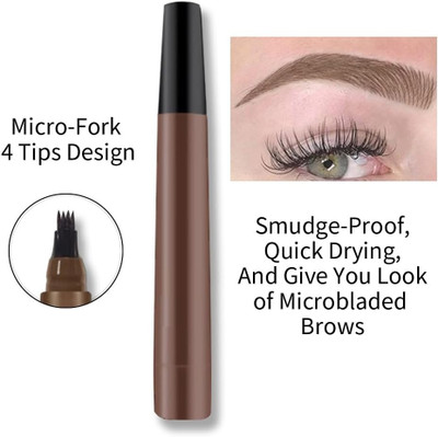 manasona Best Long-Lasting & Smudge Proof, Microblading Clear Eyebrow Pen 2.5 g(BROWN)