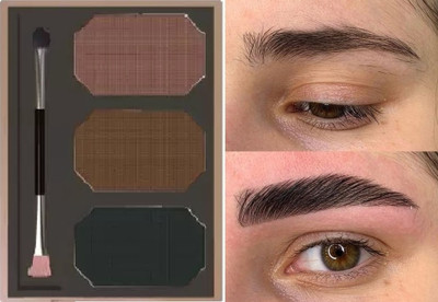 tanvi27 3 Color Eyebrow Powder Cake Palette With 1brush 9 g(multicolor)