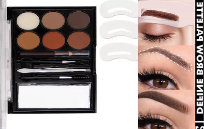 AFARAXIA Palette Eyebrow Filler with Brush Ultimate Eyebrow Drawing Kit 7.2 g Palette Eye 2 g(MULTICOLOR)
