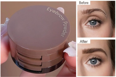 YAWI Multi use Three Color Eyebrow Powder Cake Palette For Woman 4.5 g(Multicolour)