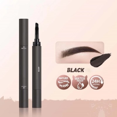 HUZURLU Eyebrow Cream Non-smudge Brow Setting Dye Brows Pencil 1.8 g(black)