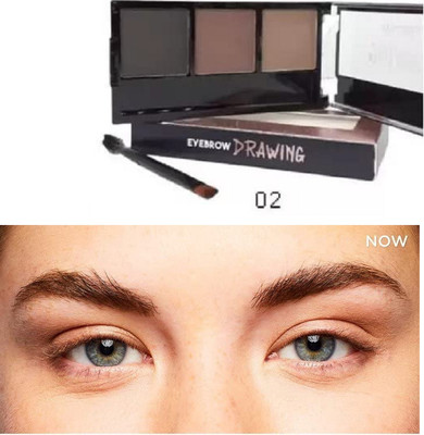 ADJD Eyebrow Palette Powder Cake with brush Brow Palette Eyebrow Enhancer 7.6 g(BLACK & Dark Brown)