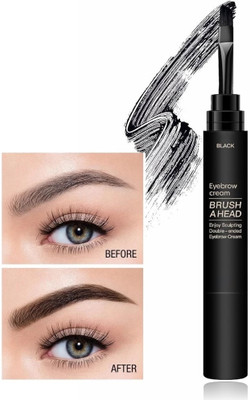 AFARAXIA New Eyebrow Brush Double-Ended Eyebrow Cream for beautiful eyebrow 1.8 g(Black)