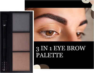 EVERERIN 3 Color Eyebrow Powder Cake Palette With 1 Brush 7.2 g(MULTI COLOR)