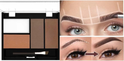 REIMICHI 4 Shades Eyebrow Palette Waterproof Eyebrow Filler with Brush 8 g(MULTICOLOR)