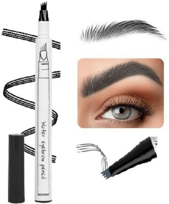 WOONGMI Professional 4 Tip Eyebrow Pen Waterproof & Smudge-proof, One Swipe Application 1 g(BLACK)
