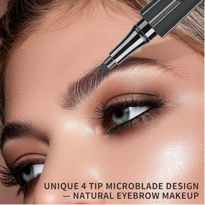 THTC Waterproof Eyebrow 4 Fork Tip Pen 5 ml(Black)