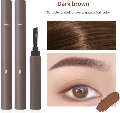 YAWI 2in1 Double-Ended Eyebrow Cream & Brush Combo 3.6 g(Dark brown)