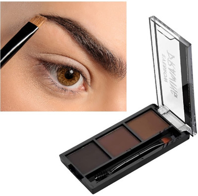Herrlich New best Eyebrow Drawing 3 Colors Eyebrow Pallet with Brush 7.2 g(MULTI COLOR)