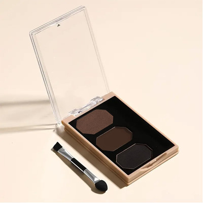 MYEONG 3 Eyebrow Cake Powder With Angled Eyebrow Brush 9 g(Multicolor)