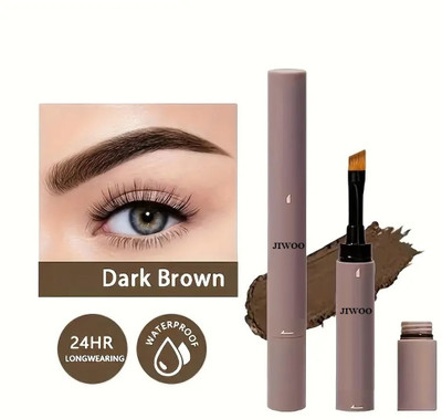 Jiwoo Waterproof Sweatproof Non Dizzy Dyeing Multi Use Eyebrow Cream with One Pen 1.2 g(BROWN)