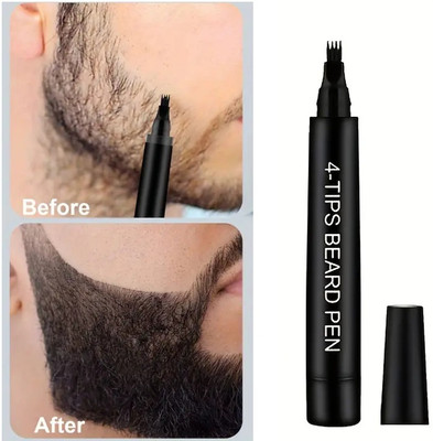 manasona Beard Pencil Filler For Men Moustache & Eyebrows-Micro-Fork Tip(BLACK)