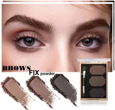 HUZURLU 3 Shades Eyebrow Drawing Enhancer Palette 9 g(MULTICOLOR)