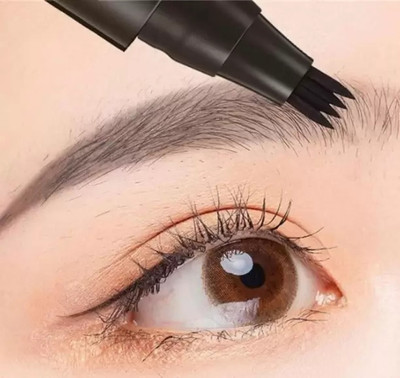 SHENY COLORS Perfect Eyebrow Liquid Makeup Pen with 4 Micro-Fork Tip Brow 1 ml(BLACK)