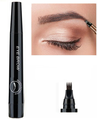 ADJD 4-Prong Micro-Fork-Tip Applicator, Liquid Eyebrow Pencils 2.5 g(Natural BLACK)