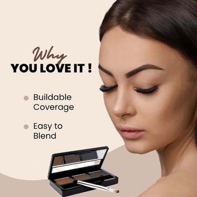 winry Multicolor 3 In 1 Black and Brown Eyebrow Powder Palette 20 g(MULTICOLOUR)