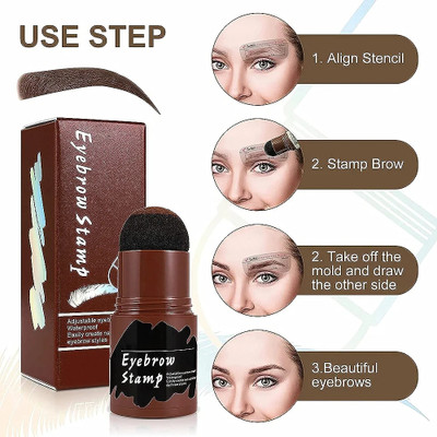 NewClick Waterproof Eyebrow Enhancer Color | Eyebrow Stamper Kit & Eye Makeup Stencils 20 g(Black)