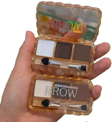HUZURLU 3 in 1 Fill, Set & Shape Long Lasting Waterproof Brown Eye Brow Palette 3 g(MULTI)