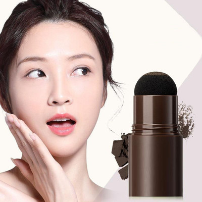 MYEONG Waterproof Long Lasting One Step Brow Stamp Makeup Powder, Reusable Eyebrow 10 g(Dark Brown)