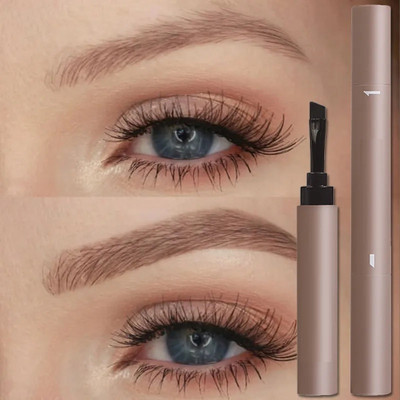 HUZURLU Waterproof Eyebrow Cream Pen with Brush Lasting Not Smudge 1.8 g(BROWN)
