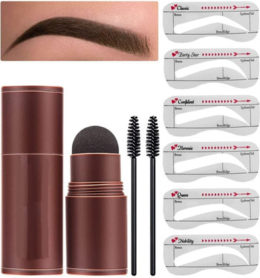 Cosluxe Eyebrow Stamp Waterproof, One Step Brow Stencil Kit- Eyebrow Definer DARK BROW 1.8 g(DARK BROWN)