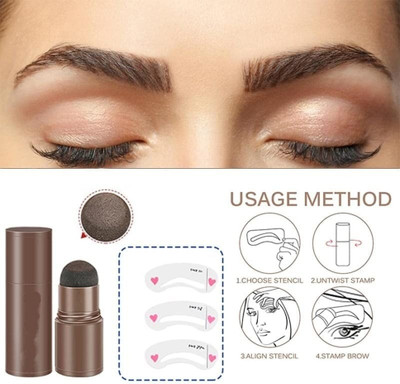 tanvi27 Pro 2 Colors in 1 Waterproof and Long Lasting One Step Easy Color Brow Stamp 10 g(BROWN)