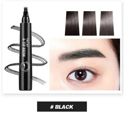 MYEONG Micro-Fork Tip Liquid Eyebrow Pen, Waterproof Microblading Eyebrow Pen 2.5 g(Ink Black)