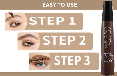 SHENY COLORS new natural Eyebrow Pencil Micro 4 Point Brow Pen Waterproof Lift & Snatch 1 ml(BROWN)