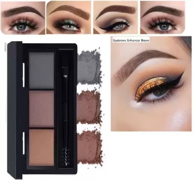 Aylily Waterproof 3 In 1 Black and Brown Eyebrow Powder Palette 7.5 g(MULTICOLOR)