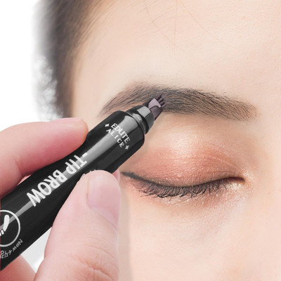 Ghelonadi Eyebrow Pencil with a Micro-Fork Tip Applicator Creates Natural Looking Brows 1.2 ml(Black)