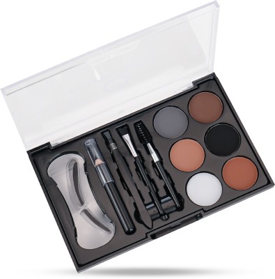 COLORS QUEEN Eyebrow Styling Kit with Wax, Spoolie, Pencil, Stencil, Plucker & Angular Brush 15 g(Multicolor)