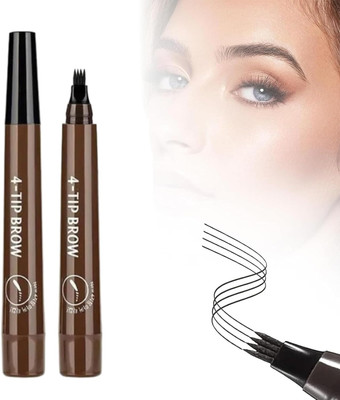 GABBU best Eyebrow Tattoo Pen Waterproof 4 Points Eyebrow Pen Long Lasting 2.5 g(brown)