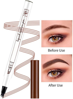 MYEONG Eyebrow Pen with a 4 Micro-Fork Tip Applicator Creates Flawless Natural Looking 1 g(Brown)