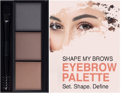 MYEONG 3 In 1 Eyebrow Powder Cake Palette With Brush 7.2 g 7.6 g(Smoky Eyes)