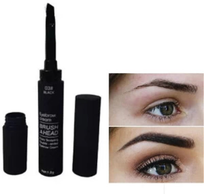 HUZURLU Eyebrow Cream Non-smudge Brown Setting Dye Brows Pen 1.8 g(black)