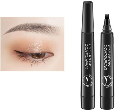 manasona 3D Waterproof Microblading Eyebrow Pen, 4 Tip(BLACK)