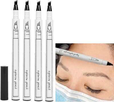 ADJD Eyebrow Tattoo Pen Waterproof & Smudge-Proof With Four Micro-Fork Tips 4 ml(BLACK)