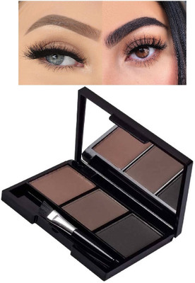 Herrlich Professional best 3 Shades Eyebrow Palette Waterproof Eyebrow Filler with Brush 7.2 g(MULTI COLOR)