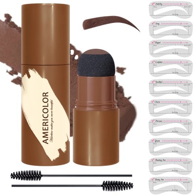 Americolor ™ Eyebrow Stamp Shaping , Waterproof Hairline Light Brown Stamp Women Makeup Kit 10 g(Light Brown)