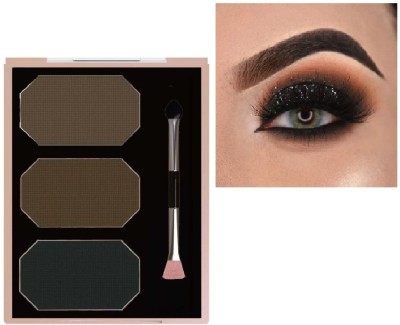 AFARAXIA Best Eyebrow Powder Palette 3Shades for beautiful and sharp eyebrows 9 g(Brown, black, drack brown)