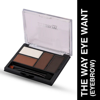 EVERERIN Deep pigment 4 In 1 Black Brown and White Eyebrow Powder & Eye brow Palette 8 g(MULTI COLOR)