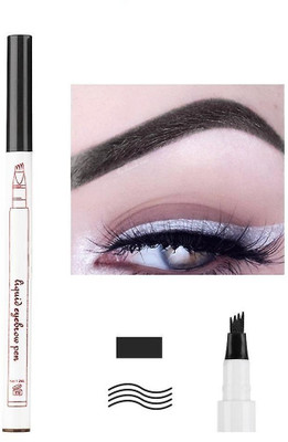 HUZURLU Eyebrow Pen 3 Head Micro-Fork Tips for Eyebrows5 1 ml(BLACK)