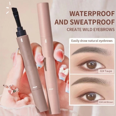 AFARAXIA Waterproof Sweatproof Non Dizzy Dyeing Multi Use Eyebrow Cream with One Pen 2.4 g(Drack grey)
