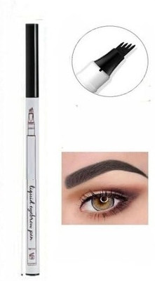 HUZURLU Eyebrow Pen 3 Head Micro-Fork Tips for Eyebrows1 1 ml(BLACK)