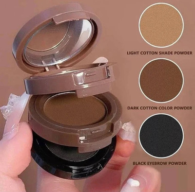 MYEONG 3 In 1 Eye Makeup Black and Brown Eyebrow Powder Palette 4.5 g(Multicolor)