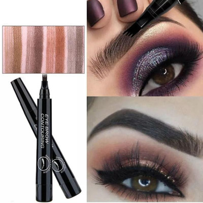 HUZURLU Microblading Eyebrow Pen for Natural Looking Brows-BLACK 2 ml(BLACK)