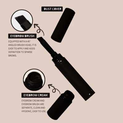 AFARAXIA NEW WATERPROOF EYEBROW CREAM WITH EYEBROW BRUSH(Black)