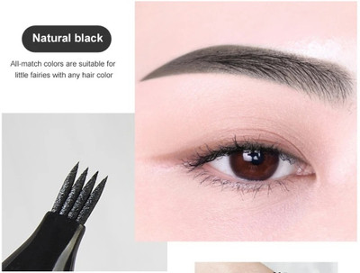 MYEONG 3 Way Tip Multi Use Balck Color Eyebrow Pen(Balck)