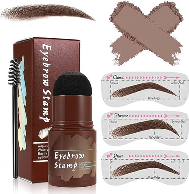 IKT Eyebrow Stamp Stencil Kit, Eyebrow Stencils with 3 Pc (Dark Brown) 10 g(Dark Brown)