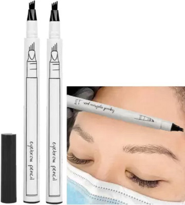 HUZURLU Smudge-Proof With Four Micro-Fork Tips Applicator for Daily Natural Eye Makeup 2 ml(black)